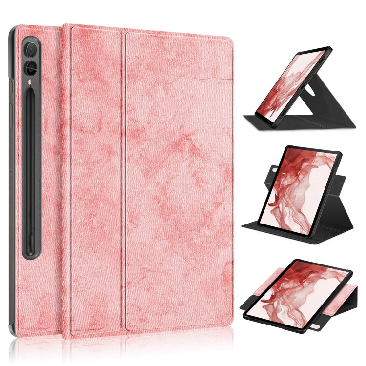 For Samsung Galaxy Tab S9 360 Rotation Stand Smart Leather Tablet Case(Pink) - Galaxy Tab S9 Cases by buy2fix | Online Shopping UK | buy2fix