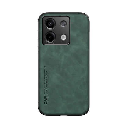 For Xiaomi Redmi Note 13 5G Skin Feel Magnetic Leather Back Phone Case(Green) - Note 13 Cases by buy2fix | Online Shopping UK | buy2fix