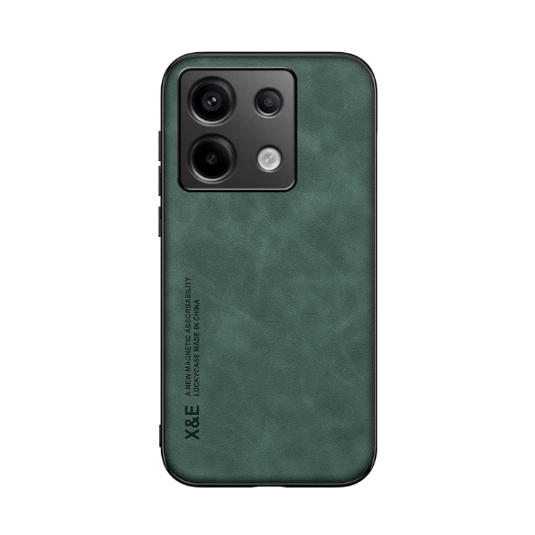 For Xiaomi Redmi Note 13 Pro 5G Skin Feel Magnetic Leather Back Phone Case(Green) - Note 13 Pro Cases by buy2fix | Online Shopping UK | buy2fix