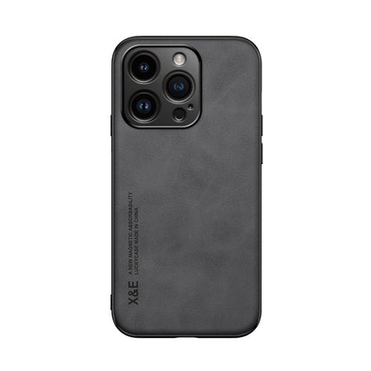 For iPhone 16 Pro Skin Feel Magnetic Leather Back Phone Case(Dark Grey) - iPhone 16 Pro Cases by buy2fix | Online Shopping UK | buy2fix