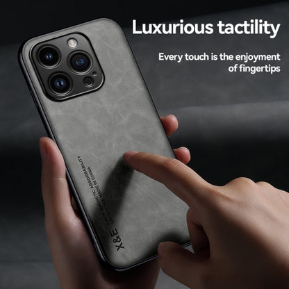 For iPhone 16 Pro Max Skin Feel Magnetic Leather Back Phone Case(Dark Grey) - iPhone 16 Pro Max Cases by buy2fix | Online Shopping UK | buy2fix