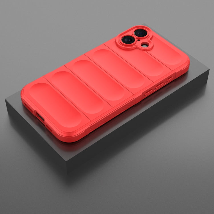 For iPhone 16 Plus Magic Shield TPU + Flannel Phone Case(Red) - iPhone 16 Plus Cases by buy2fix | Online Shopping UK | buy2fix