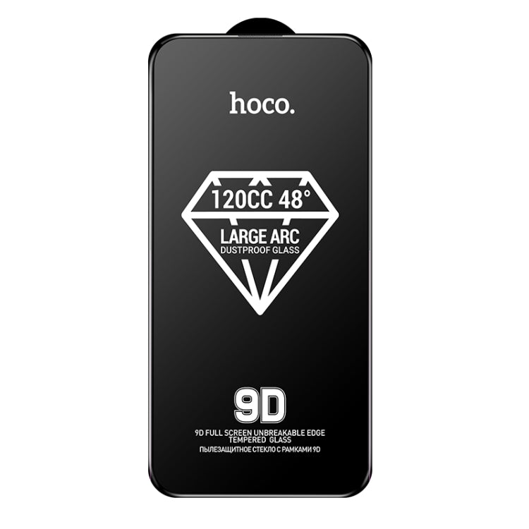 For iPhone 16 Pro Max hoco A34 9D Large Arc Dustproof Diamond Tempered Glass Film - iPhone 16 Pro Max Tempered Glass by hoco | Online Shopping UK | buy2fix