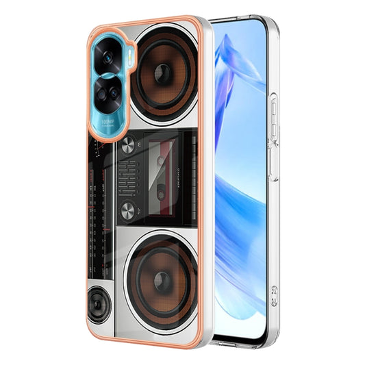 For Honor 90 Lite 5G Electroplating Marble Dual-side IMD Phone Case(Retro Radio) - Honor Cases by buy2fix | Online Shopping UK | buy2fix