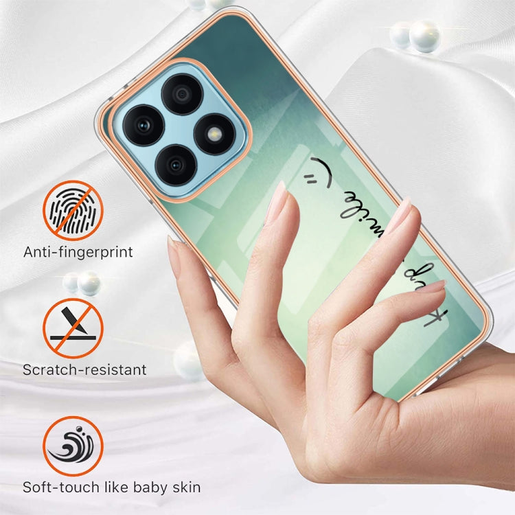 For Honor X8a Electroplating Marble Dual-side IMD Phone Case(Smile) - Honor Cases by buy2fix | Online Shopping UK | buy2fix