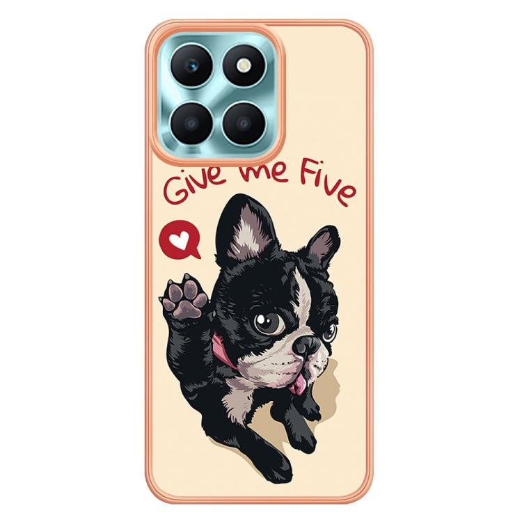 For Honor X6a Electroplating Marble Dual-side IMD Phone Case(Lucky Dog) - Honor Cases by buy2fix | Online Shopping UK | buy2fix