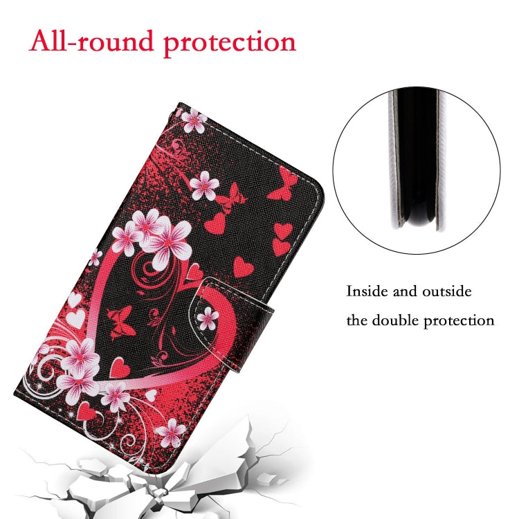 For iPhone 16 Pro 3D Colored Drawing Flip Leather Phone Case(Red Heart) - iPhone 16 Pro Cases by buy2fix | Online Shopping UK | buy2fix