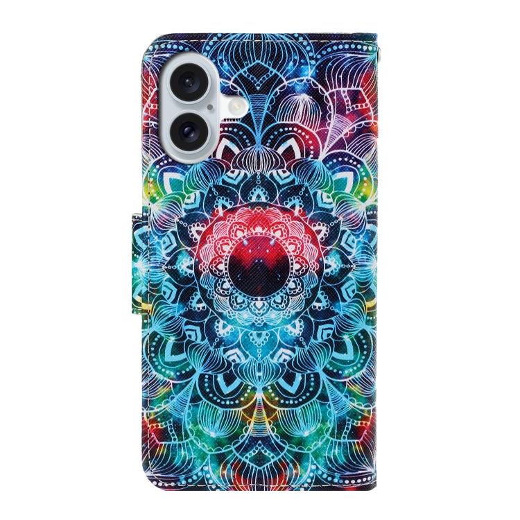 For iPhone 16 Plus 3D Colored Drawing Flip Leather Phone Case(Mandala) - iPhone 16 Plus Cases by buy2fix | Online Shopping UK | buy2fix