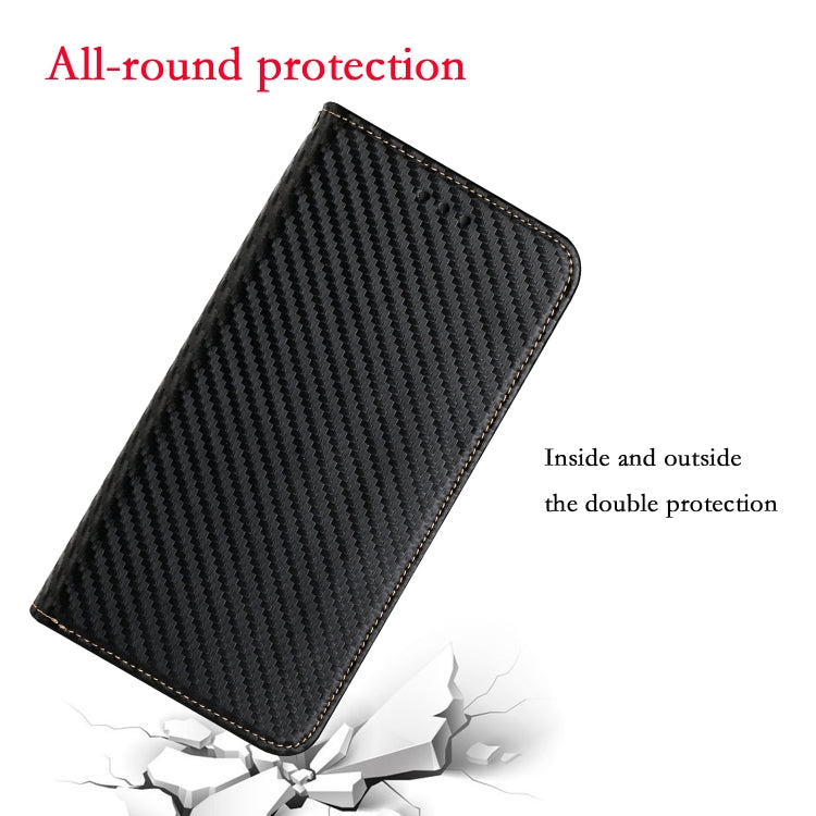 For Samsung Galaxy S24 5G Carbon Fiber Texture Flip Holder Leather Phone Case(Black) - Galaxy S24 5G Cases by buy2fix | Online Shopping UK | buy2fix