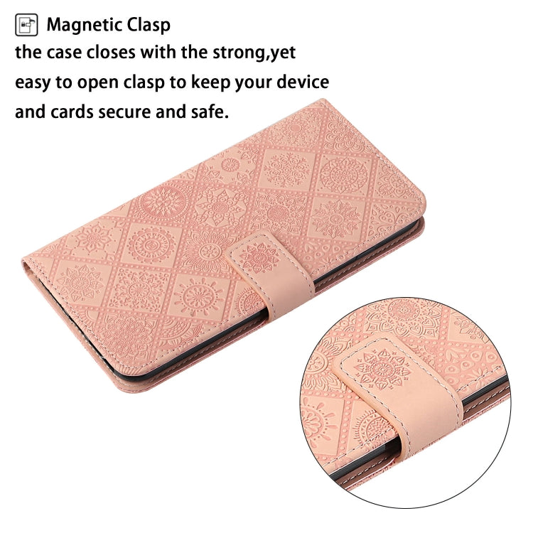 For iPhone 16 Ethnic Style Embossed Pattern Leather Phone Case(Pink) - iPhone 16 Cases by buy2fix | Online Shopping UK | buy2fix