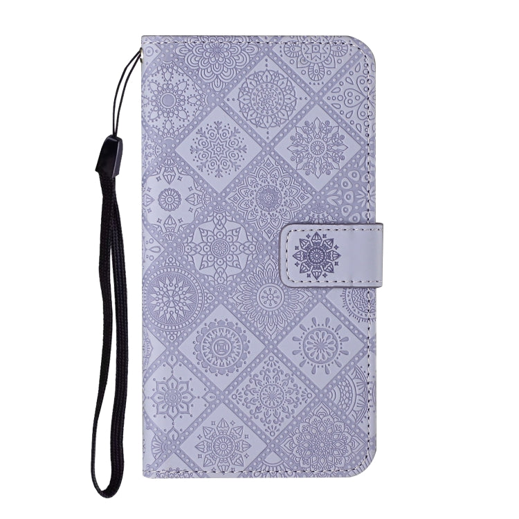 For iPhone 16 Ethnic Style Embossed Pattern Leather Phone Case(Purple) - iPhone 16 Cases by buy2fix | Online Shopping UK | buy2fix