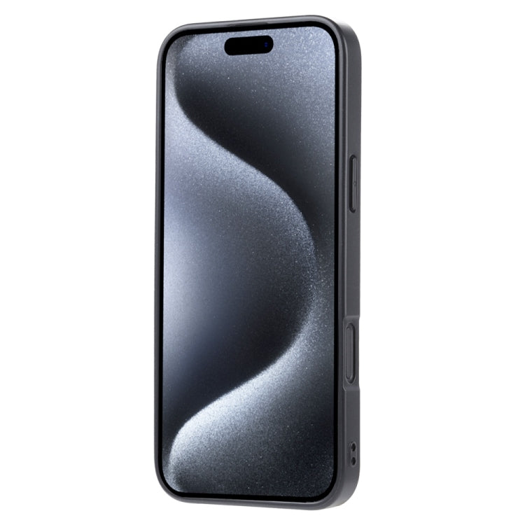 For iPhone 16 Pro Max Calfskin Card Slot TPU Hybrid PU Phone Case(Black) - iPhone 16 Pro Max Cases by buy2fix | Online Shopping UK | buy2fix