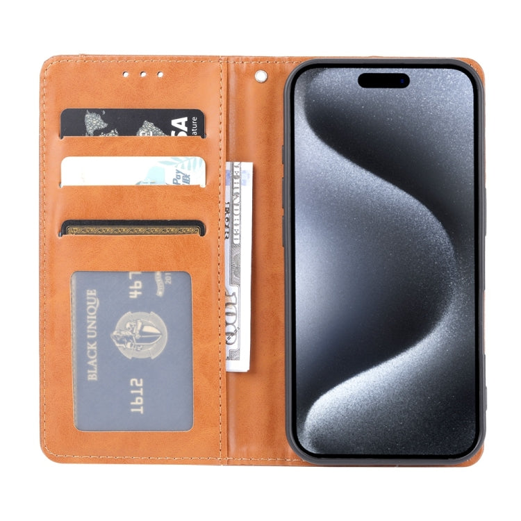 For iPhone 16 Pro Knead Skin Texture Flip Leather Phone Case(Black) - iPhone 16 Pro Cases by buy2fix | Online Shopping UK | buy2fix