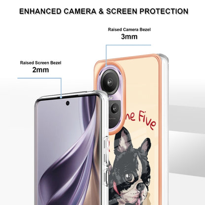 For OPPO Reno10 Pro 5G Global Electroplating Marble Dual-side IMD Phone Case(Lucky Dog) - OPPO Cases by buy2fix | Online Shopping UK | buy2fix