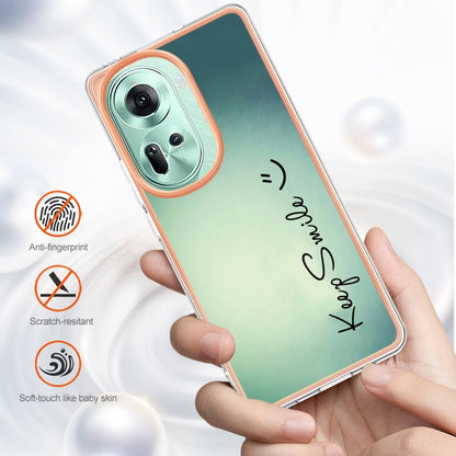 For OPPO Reno11 5G Global Electroplating Marble Dual-side IMD Phone Case(Smile) - Reno11 Cases by buy2fix | Online Shopping UK | buy2fix