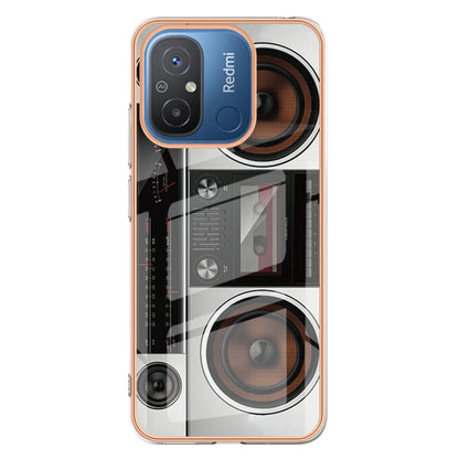 For Xiaomi Redmi 12C / 11A 4G Electroplating Marble Dual-side IMD Phone Case(Retro Radio) - Xiaomi Cases by buy2fix | Online Shopping UK | buy2fix