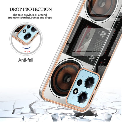 For Xiaomi Redmi Note 12 4G Electroplating Marble Dual-side IMD Phone Case(Retro Radio) - Xiaomi Cases by buy2fix | Online Shopping UK | buy2fix