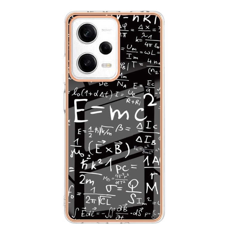 For Xiaomi Redmi Note 12 Pro 5G Global Electroplating Marble Dual-side IMD Phone Case(Equation) - Xiaomi Cases by buy2fix | Online Shopping UK | buy2fix