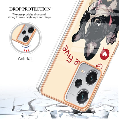 For Xiaomi Redmi Note 12 Pro+ Global Electroplating Marble Dual-side IMD Phone Case(Lucky Dog) - Xiaomi Cases by buy2fix | Online Shopping UK | buy2fix