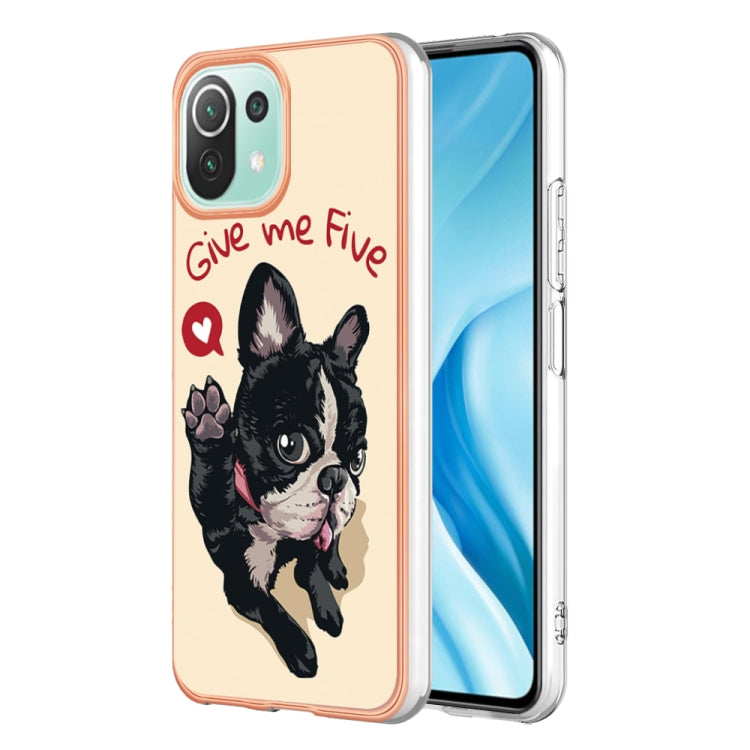 For Xiaomi 11 Lite Electroplating Marble Dual-side IMD Phone Case(Lucky Dog) - Xiaomi Cases by buy2fix | Online Shopping UK | buy2fix