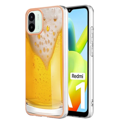 For Xiaomi Redmi A1 Electroplating Marble Dual-side IMD Phone Case(Draft Beer) - Xiaomi Cases by buy2fix | Online Shopping UK | buy2fix