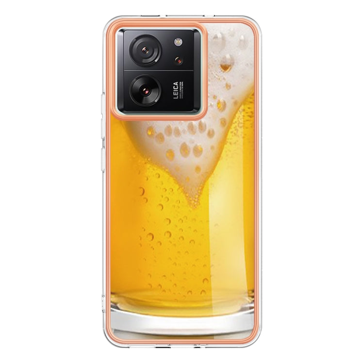 For Xiaomi 13T/13T Pro Electroplating Marble Dual-side IMD Phone Case(Draft Beer) - Xiaomi Cases by buy2fix | Online Shopping UK | buy2fix