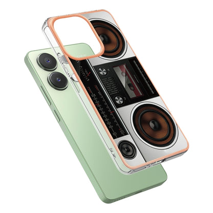 For Xiaomi Redmi Note 13 4G Global Electroplating Marble Dual-side IMD Phone Case(Retro Radio) - Note 13 Cases by buy2fix | Online Shopping UK | buy2fix