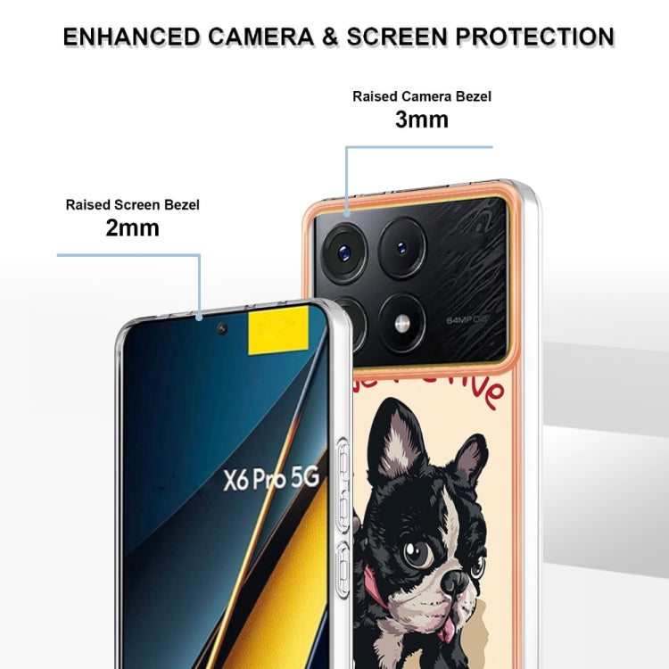 For Xiaomi Poco X6 Pro / Redmi K70E Electroplating Marble Dual-side IMD Phone Case(Lucky Dog) - K70E Cases by buy2fix | Online Shopping UK | buy2fix