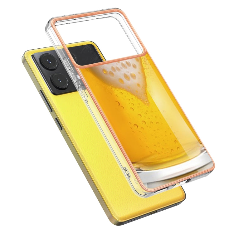 For Xiaomi Poco X6 Pro / Redmi K70E Electroplating Marble Dual-side IMD Phone Case(Draft Beer) - K70E Cases by buy2fix | Online Shopping UK | buy2fix