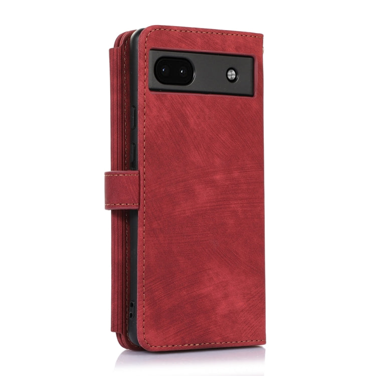 For Google Pixel 6a Dream 9-Card Wallet Zipper Bag Leather Phone Case(Red) - Google Cases by buy2fix | Online Shopping UK | buy2fix