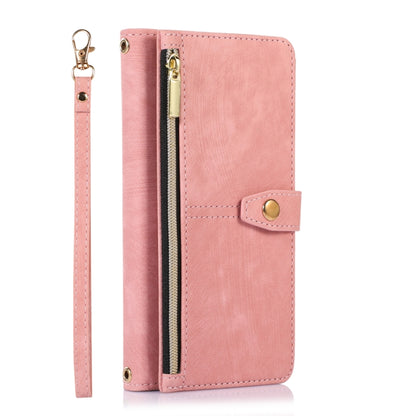 For Google Pixel 6a Dream 9-Card Wallet Zipper Bag Leather Phone Case(Pink) - Google Cases by buy2fix | Online Shopping UK | buy2fix