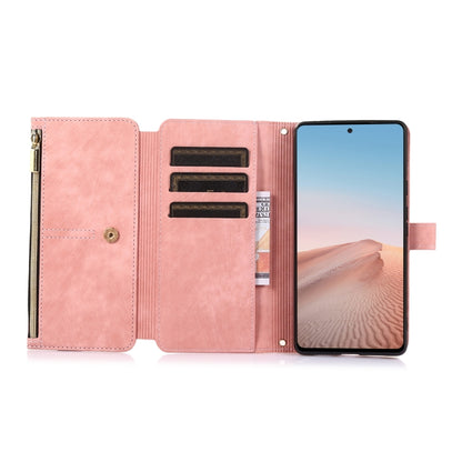 For Google Pixel 6 Dream 9-Card Wallet Zipper Bag Leather Phone Case(Pink) - Google Cases by buy2fix | Online Shopping UK | buy2fix