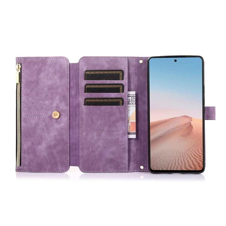 For Google Pixel 6 Dream 9-Card Wallet Zipper Bag Leather Phone Case(Purple) - Google Cases by buy2fix | Online Shopping UK | buy2fix