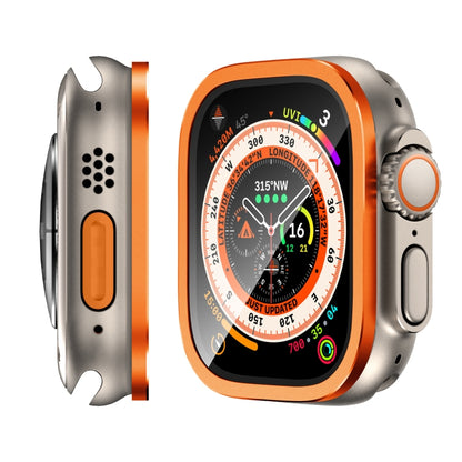 For Apple Watch Ultra 49mm Aluminum Alloy Frame Integrated Tempered Film(Orange) - Others by buy2fix | Online Shopping UK | buy2fix