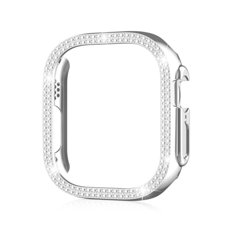 For Apple Watch Ultra 2 / Ultra 49mm Double Row Diamond Hollow PC Watch Case(Silver) - Watch Cases by buy2fix | Online Shopping UK | buy2fix