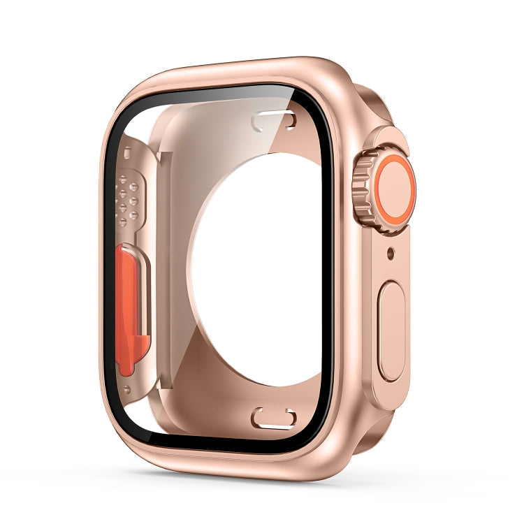 For Apple Watch Series 9 / 8 / 7 41mm Change to Ultra 49mm All-Inclusive Film Hybrid PC Watch Case(Rose Gold) - Watch Cases by buy2fix | Online Shopping UK | buy2fix