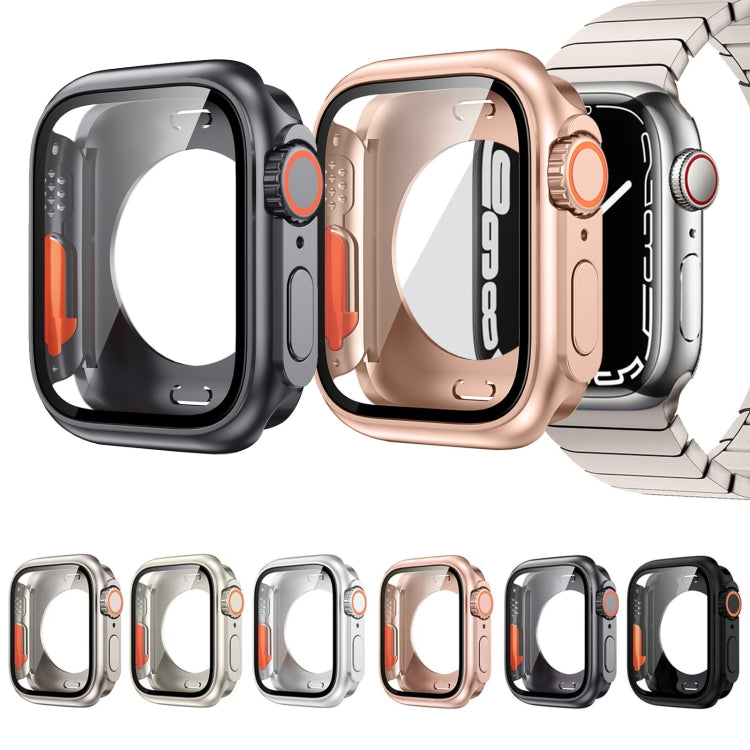 For Apple Watch Series 6 / 5 / 4 / SE 40mm Change to Ultra 49mm All-Inclusive Film Hybrid PC Watch Case(Rose Gold) - Watch Cases by buy2fix | Online Shopping UK | buy2fix