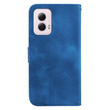 For Motorola Moto G Power 5G 2024 Seven-shaped Embossed Leather Phone Case(Blue) - Motorola Cases by buy2fix | Online Shopping UK | buy2fix