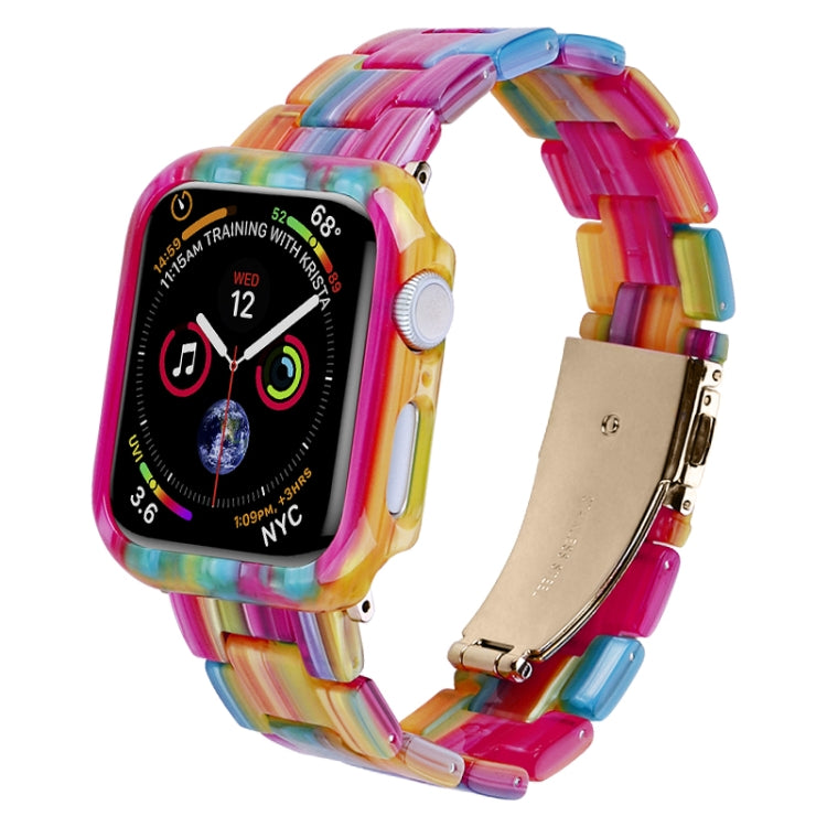 For Apple Watch Ultra 2 / Ultra 49mm Printed Resin PC Watch Band Case Kit(Rainbow) - Watch Cases by buy2fix | Online Shopping UK | buy2fix