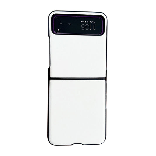 For Motorola Razr 40 Solid Color Leather Texture Phone Case(White) - Motorola Cases by buy2fix | Online Shopping UK | buy2fix