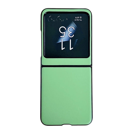 For Motorola Razr 50 Solid Color Leather Texture Phone Case(Green) - Motorola Cases by buy2fix | Online Shopping UK | buy2fix