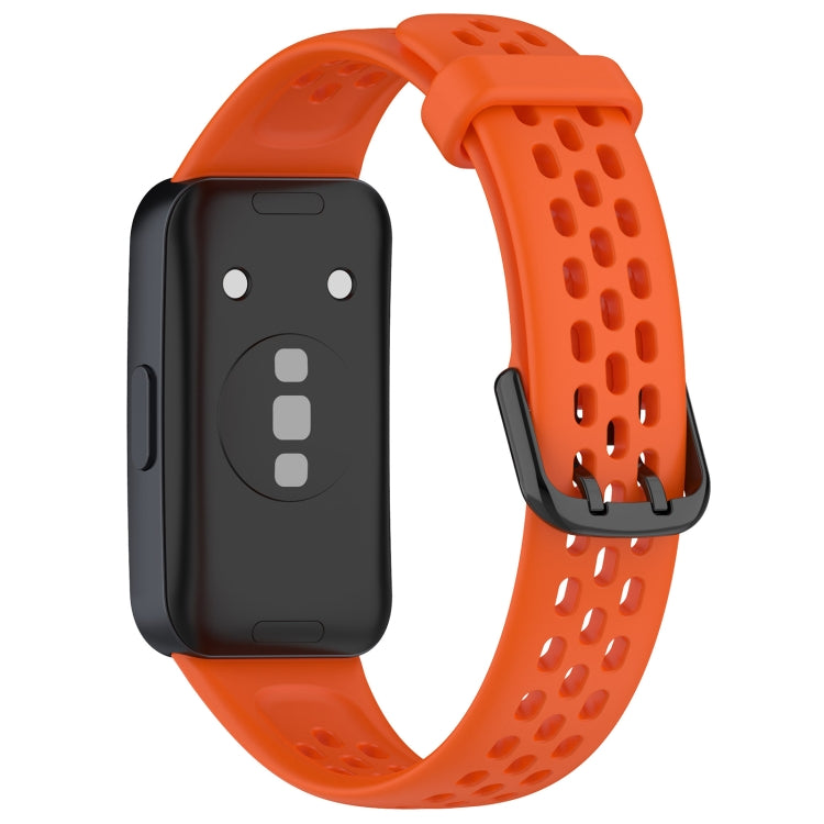 For Huawei Band 8 Solid Color Breathable Silicone Watch Band(Orange) - Watch Bands by buy2fix | Online Shopping UK | buy2fix