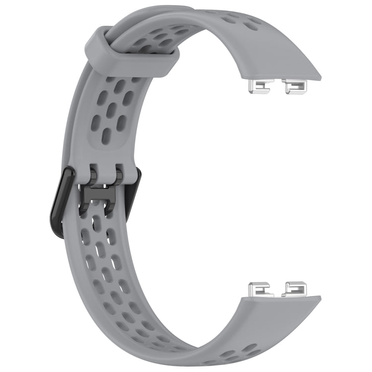 For Huawei Band 8 Solid Color Breathable Silicone Watch Band(Grey) - Watch Bands by buy2fix | Online Shopping UK | buy2fix