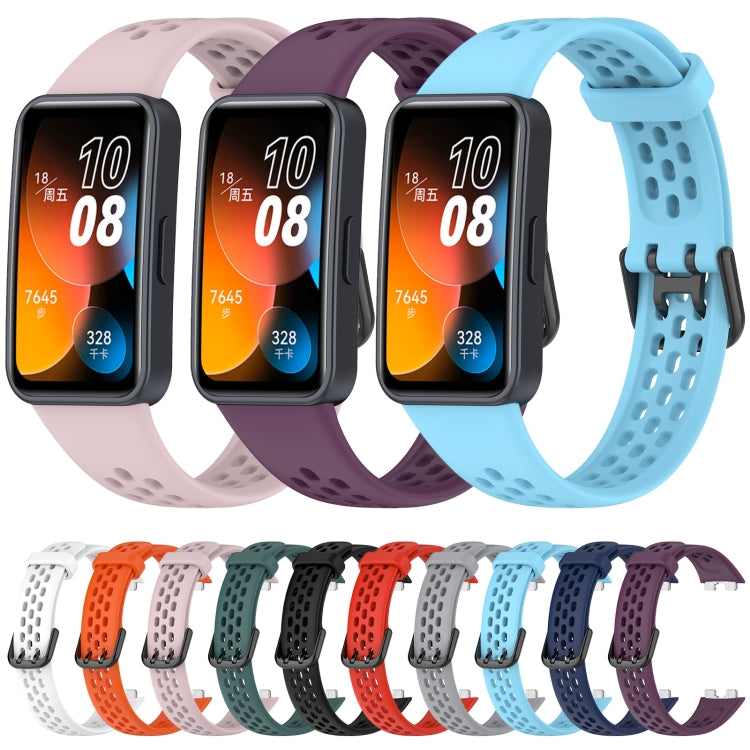 For Huawei Band 8 Solid Color Breathable Silicone Watch Band(Orange) - Watch Bands by buy2fix | Online Shopping UK | buy2fix