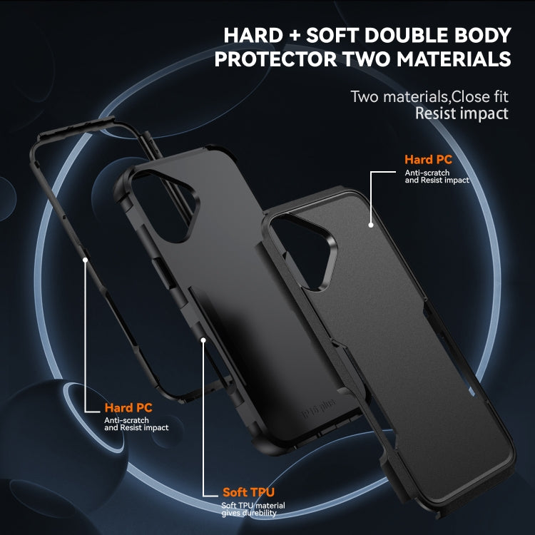 For iPhone 16 Plus Commuter Shockproof TPU + PC Phone Case(Black) - iPhone 16 Plus Cases by buy2fix | Online Shopping UK | buy2fix