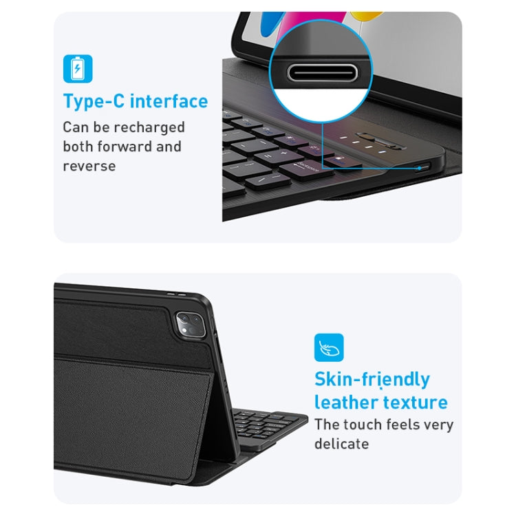 For iPad 10.2 2021 / Air 2019 WiWU Skin Feel Magnetic Detachable Keyboard Tablet Case(Black) - For iPad Air by WIWU | Online Shopping UK | buy2fix