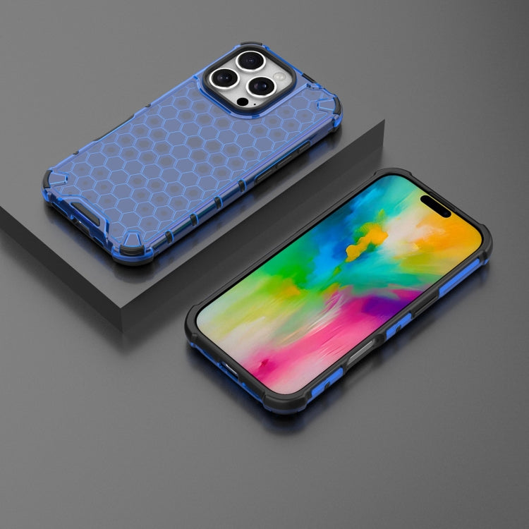 For iPhone 16 Pro Max Honeycomb Shockproof Phone Case(Blue) - iPhone 16 Pro Max Cases by buy2fix | Online Shopping UK | buy2fix