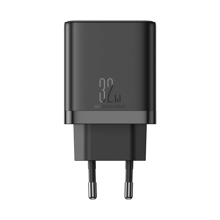 JOYRO0M JR-TCF10 32W Dual USB-C/Type-C+USB Fast Charger, Plug:EU Plug(Black) - USB Charger by JOYROOM | Online Shopping UK | buy2fix