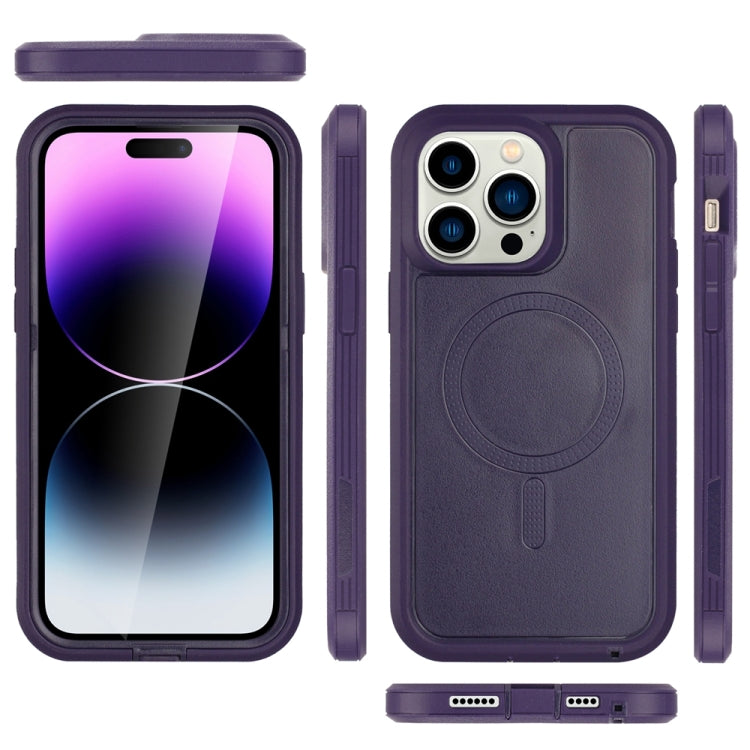 For iPhone 15 Pro Defender Series XT MagSafe Magnetic PC + TPU Shockproof Phone Case(Dark Purple) - iPhone 15 Pro Cases by buy2fix | Online Shopping UK | buy2fix