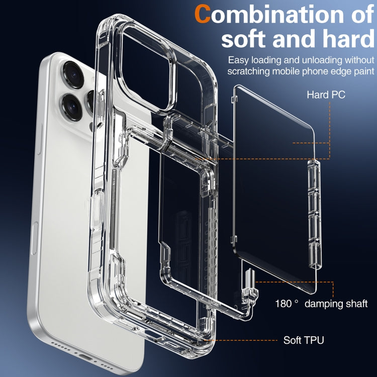 For iPhone 16 Pro Crystal Clear Flip Card Slot Phone Case(Transparent) - iPhone 16 Pro Cases by buy2fix | Online Shopping UK | buy2fix